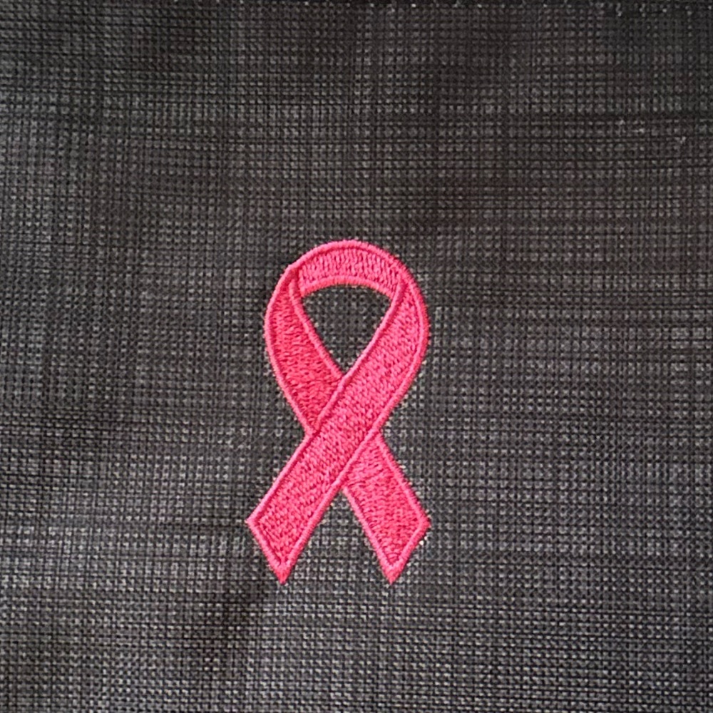 Thirty-one Pink Ribbon Embroidered Black Accessory B-104